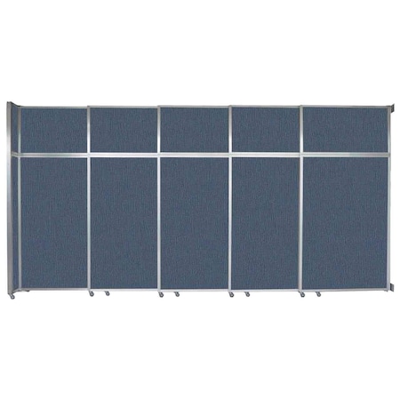 Versare Operable Wall Sliding Room Divider 15'7" x 8'5-1/4" Ocean Fabric 1072515